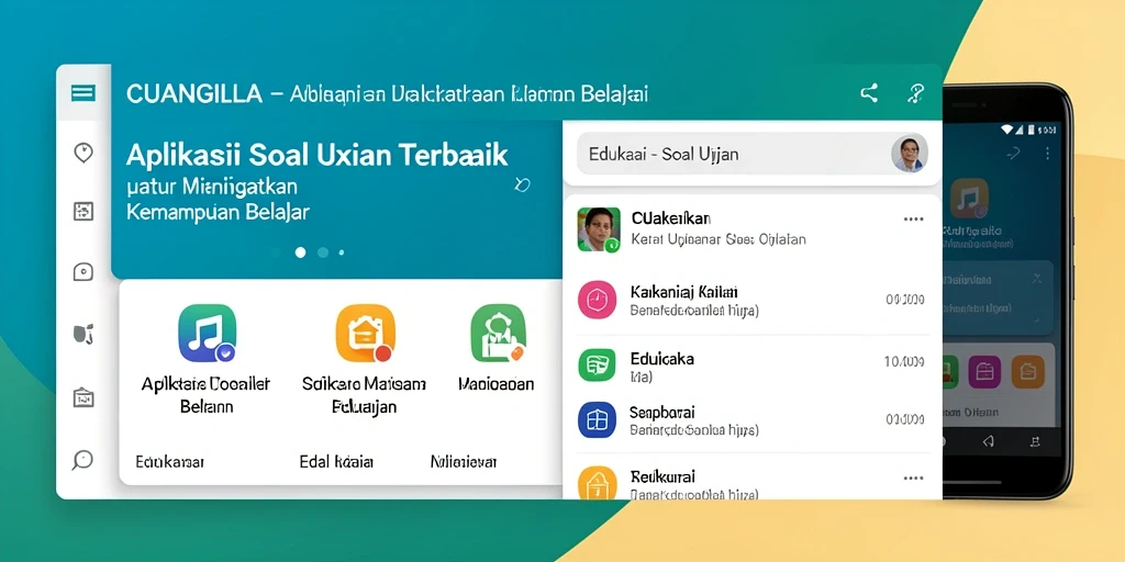 Antarmuka CUANGILA menampilkan soal ujian interaktif dan fitur pembelajaran.
