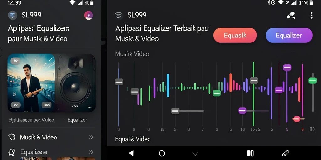 Antarmuka user-friendly aplikasi Equalizer SL999 yang mudah digunakan.