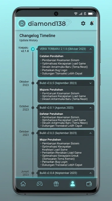 Tampilan riwayat versi diamond138